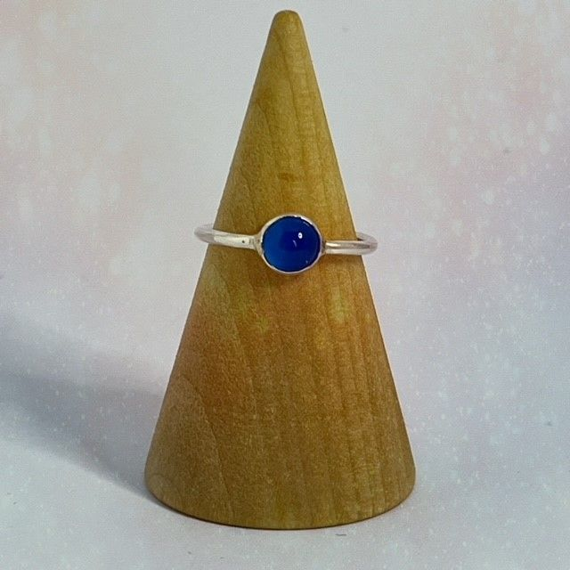 Silver and Blue Onyx Ring