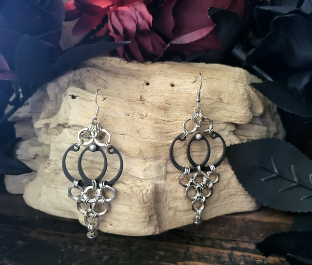 Boucles d'Oreilles Néo Circlips "Rosace d'Acier"