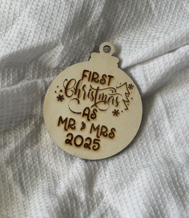 Wooden Bauble - First Christmas as a Married Couple 2025