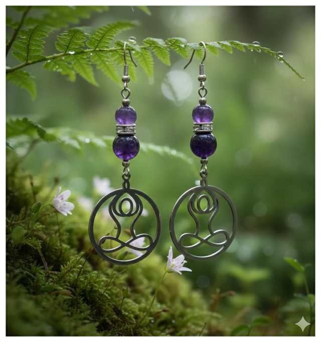 Boucles d'oreilles Améthyste - Paix intérieure ,Protection,Sagesse