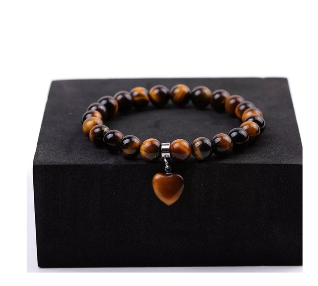Bracelet cœur en Œil de Tigre