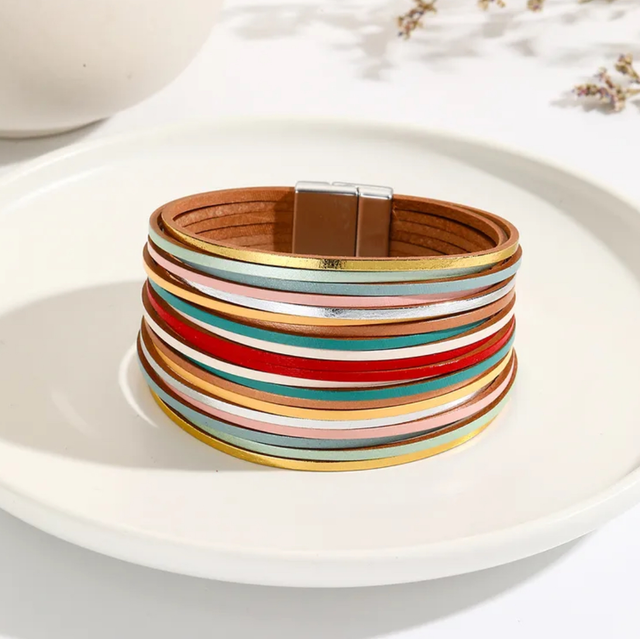 Multi Strand Colourful Wrap Bracelet