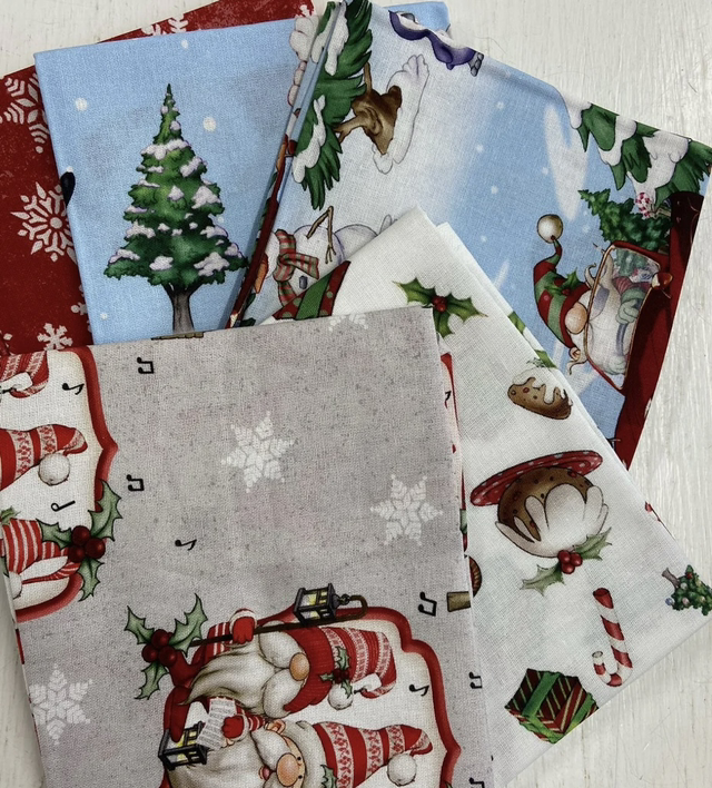 DRIVING GNOME FOR CHRISTMAS FAT QUARTER BUNDLE