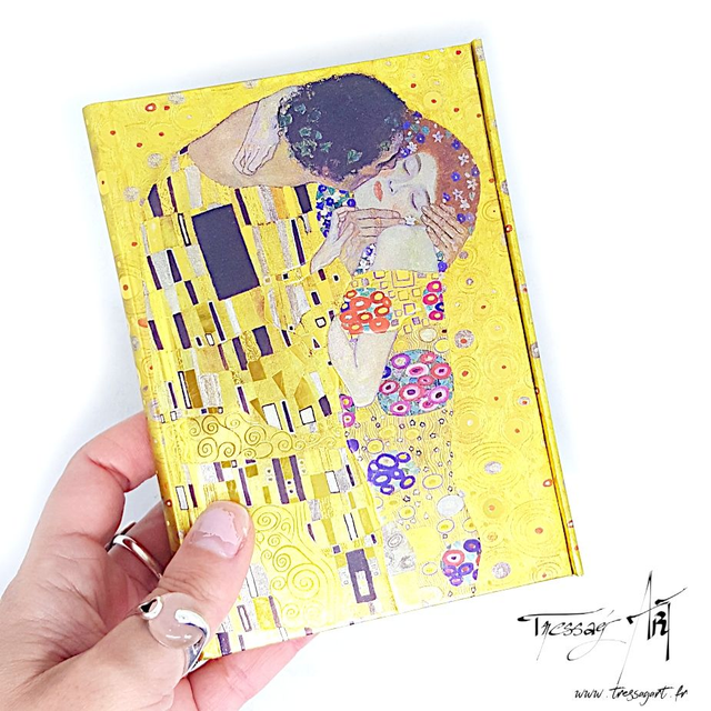 FLAMETREE - CARNET DE POCHE RIGIDE AIMANTE GUSTAV KLIMT BAISER - TB020