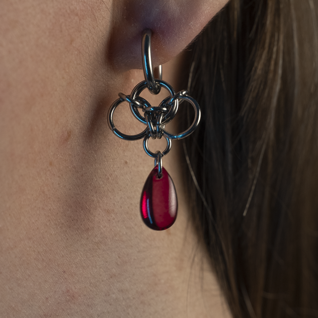 Mórrígan - Boucles d&#039;oreilles argentées