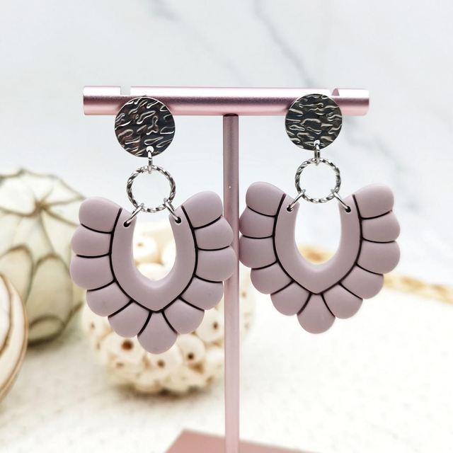 Boucles d&#039;oreilles &quot;Alia&quot; Rose Antique Argenté