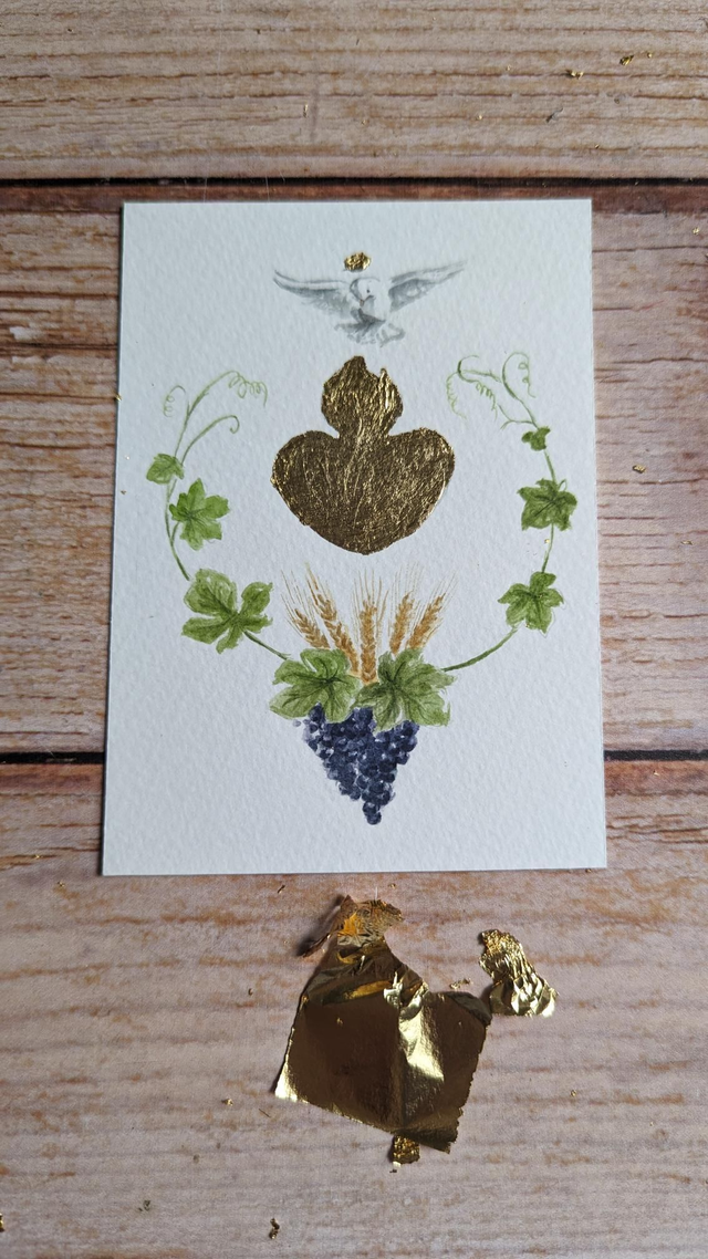 Mini aquarelle mystère Eucharistique 