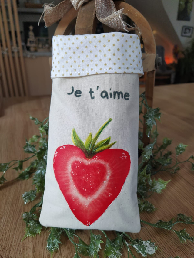 Etui à lunettes / téléphone - Fraise je t'aime
