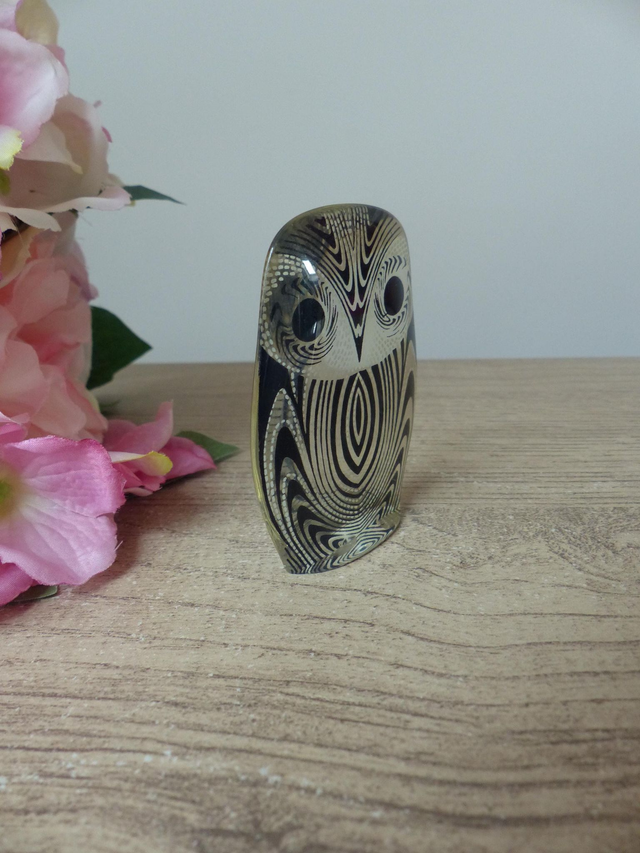 Sculpture vintage en lucite – Hibou ou Chouette Op Art par Abraham Palatnik – Pièce de Collection