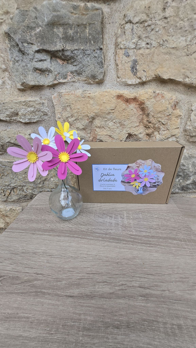 Kit de Fleurs en Papier "Dahlia Dirladada" – DIY Créatif et Bouquet Éternel