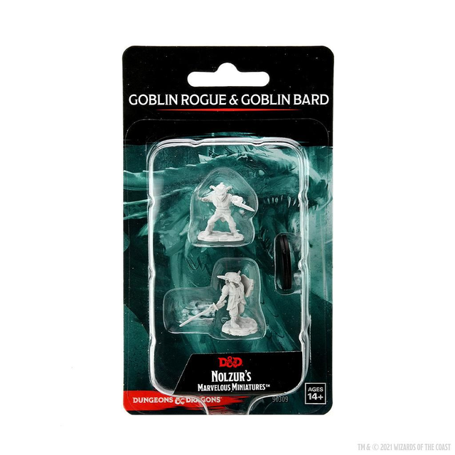 Dungeons &amp; Dragons: Goblin Rogue &amp; Goblin Bard Unpainted Miniatures