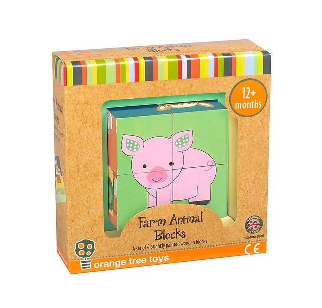 Wooden Farm Animal Blocks - By Orange Tree Toys
