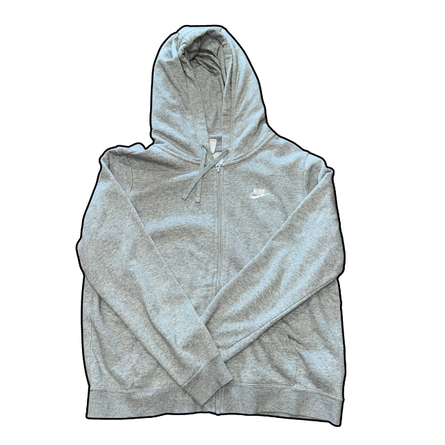 Nike Club Zip-Up Hoodie Light Grey - L