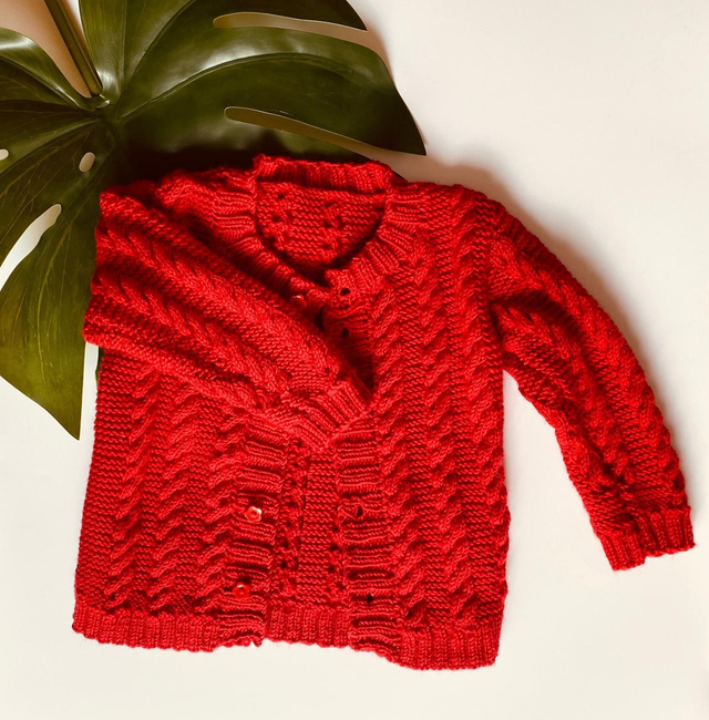 Jacke mit Zopfmuster 