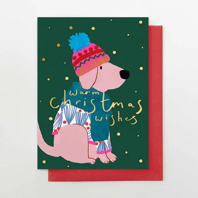 Christmas Card - Warm Christmas Dog