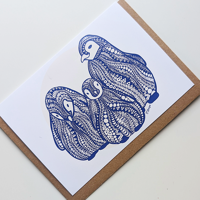 Penguin Family - Greeting Card