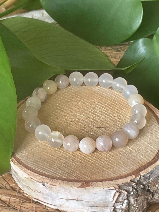 Bracelet agate fleur de cerisier