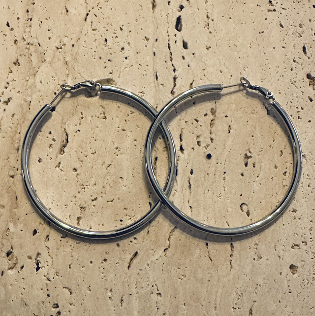 Oorbellen ring zilver 