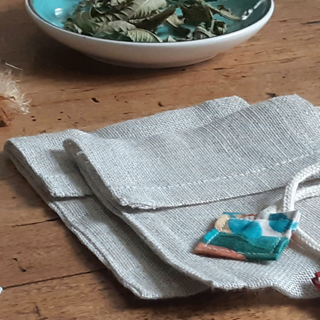 Lot de 2 filtres à thé et infusion en lin bio