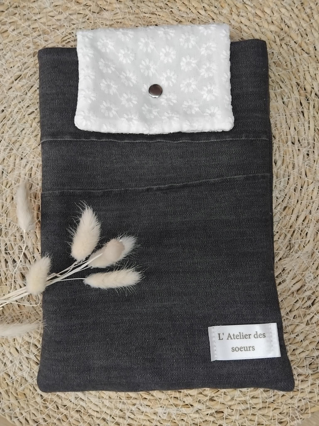 Housse pour livre de poche upcyclée &quot;JEAN&quot;