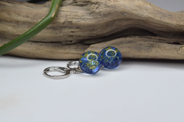 CRÉOLES VOIE LACTÉE BLEU COBALT MONTURE ARGENT (CVL21)