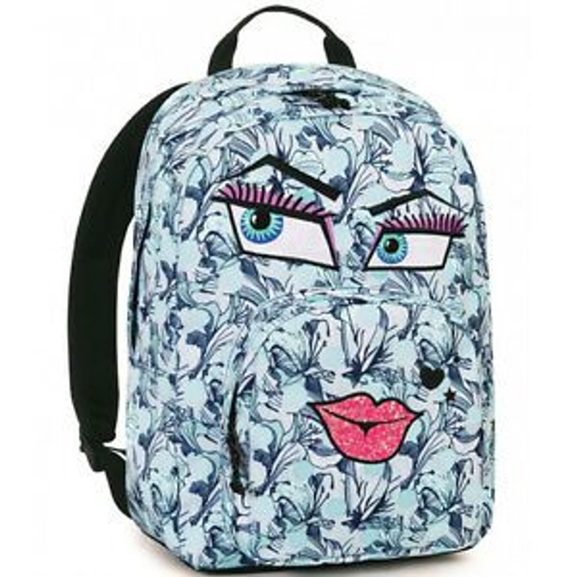 Zaino Invicta OLLIE FANTASY AZZURRO FLOREAL con doppio compartimento per pc