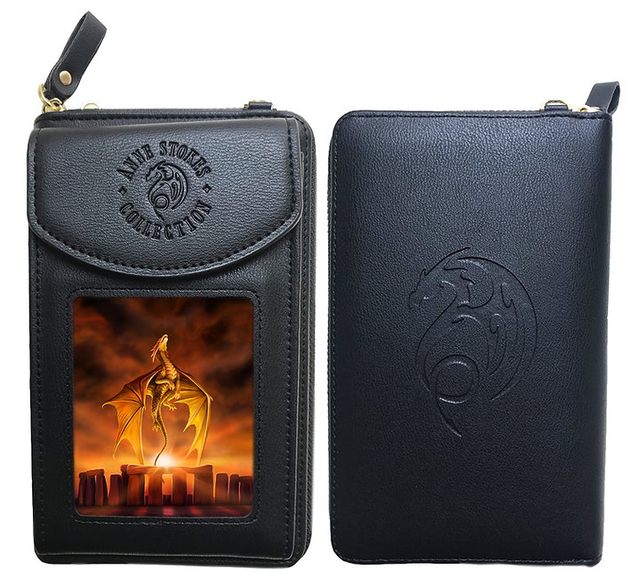 Solstice Stonehenge by Anne Stokes Purse &amp; Phone Holder combined - 3D 