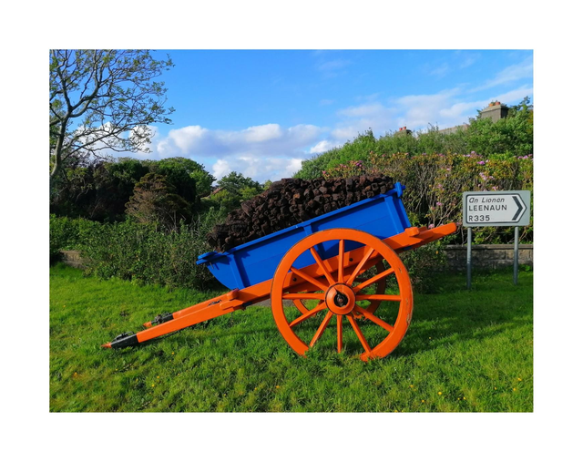 Donkey Cart at Louisbourg, County Mayo. 5&quot; x 7 &quot; Blank Greeting card with envelope. includes postage to all of Ireland.
