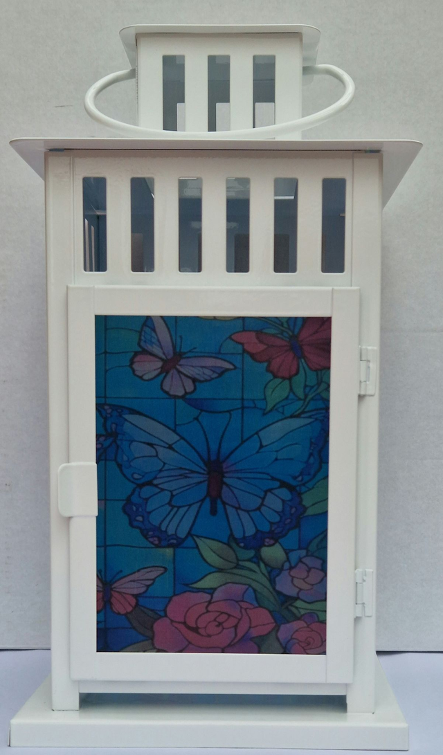Butterfly Stained Glass Effect Lantern