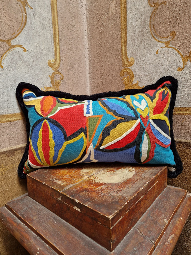 A Pierre Frey luxury decorative doubleface cover cushion embroidery multicolor copricuscino ricamato home decoration house decor