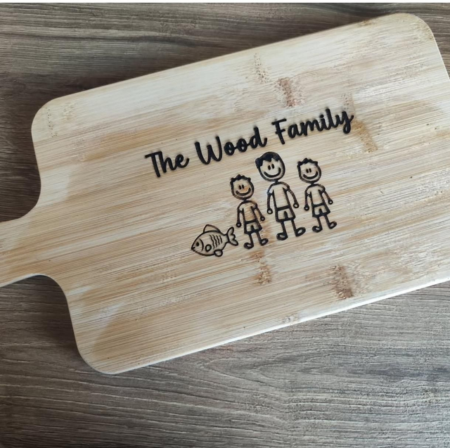 Stick man family chopping boards