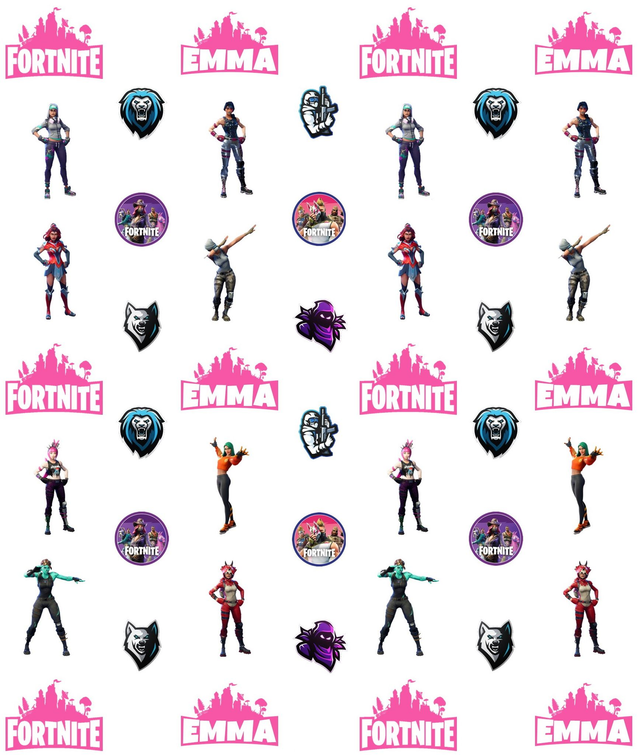 Fortnite Girls Pink Personalised Gift Wrap Wrapping Paper
