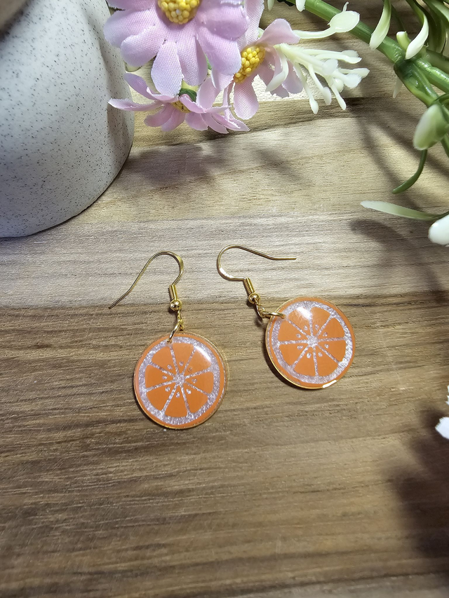 Boucles d'oreilles 20mm OR "Délices Fruités" ORANGE