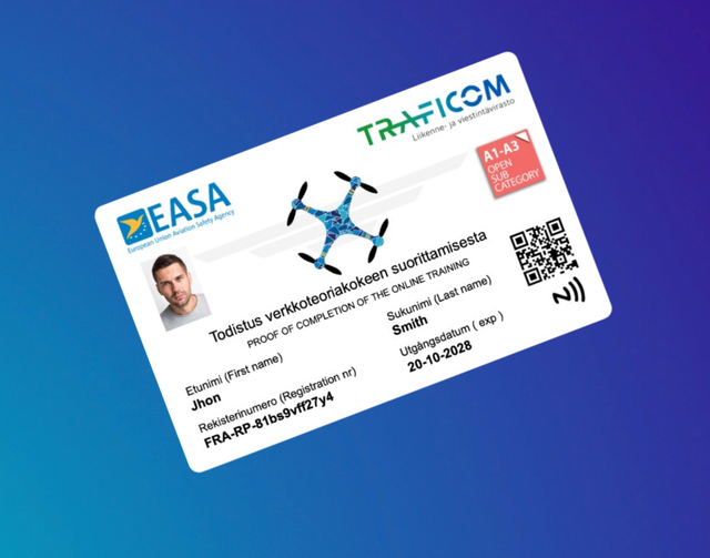 Drone Pas Finland Met NFC Maak Bij Opties Een Keuze Uit Welke Variant Je Wenst Te Bestellen !