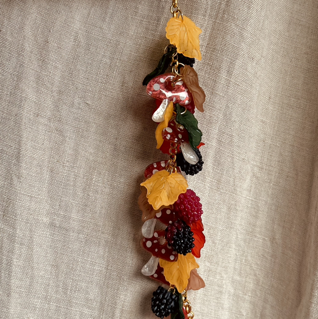 Mushroom and Blackberry Woodland Bracelet