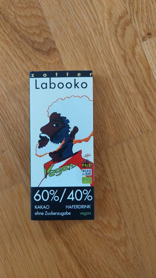 Zotter 60%/40% Oat drink vegan bar (no added sugar)