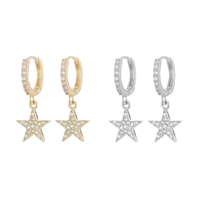 Star hoop earrings