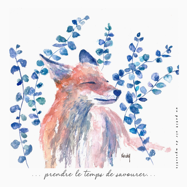 Carte postale &quot;Prendre le temps de savourer&quot; - Renard