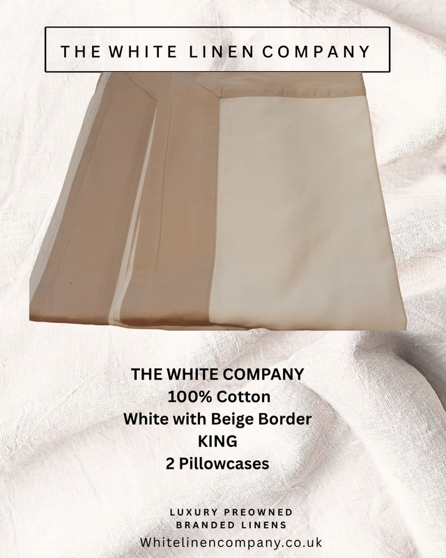 PAOLETTI - Beige Bordered 100% Cotton Oxford Pillowcases x 2