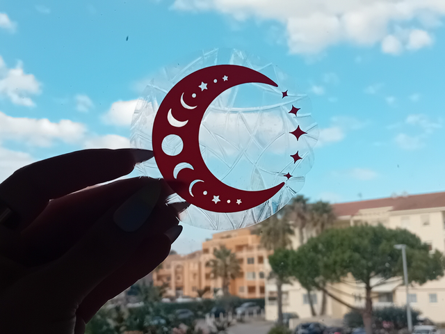✨ Sun Catcher Statique &quot;Croissant de Lune &amp;  Étoiles&quot; – Magie Nocturne 🌙⭐