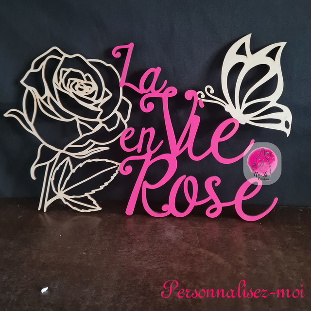 Décoration de porte ou de mur La vie en rose - Ajoutez une touche de poésie à votre intérieur !