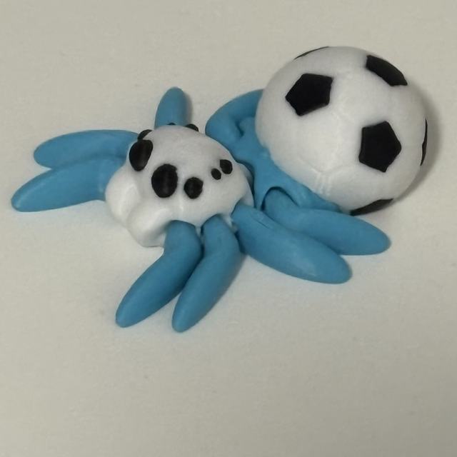 3D Printed Spider Light Blue With Football