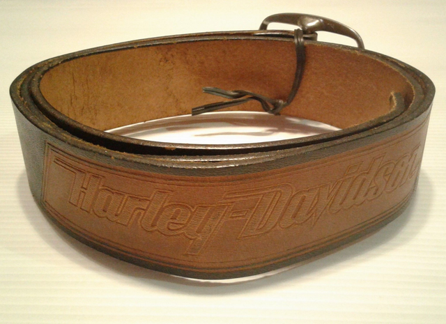 ceinture Harley-Davidson inscrit marron sur noir