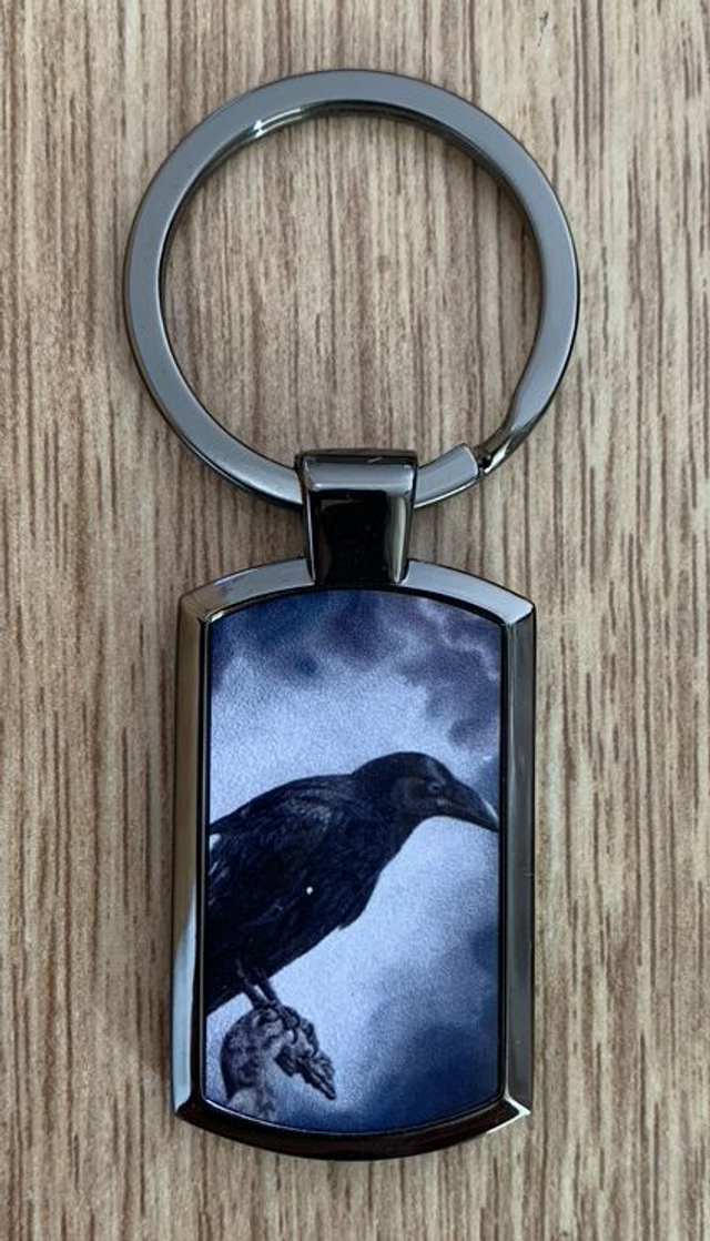 Metal Key Ring with Raven design