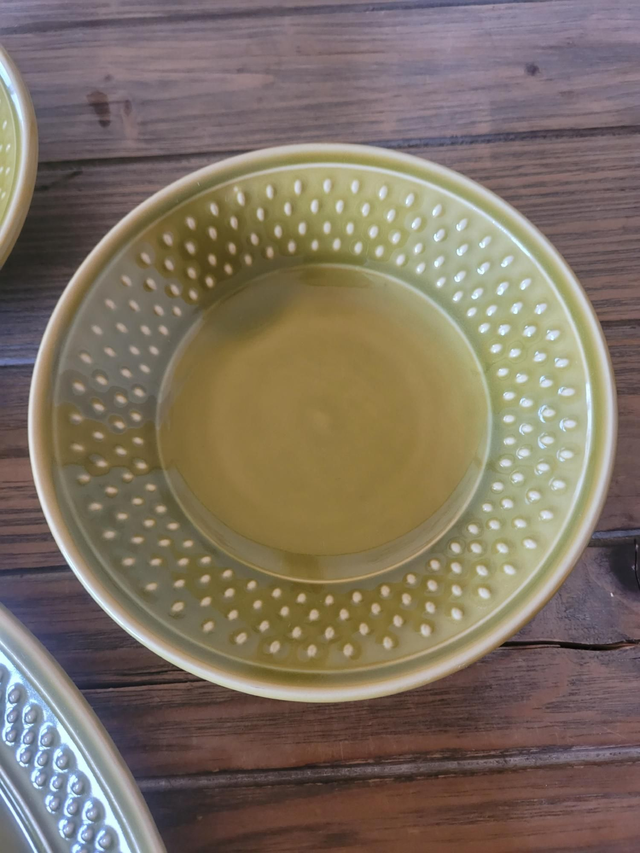 X Coupelles / bols (x2) Geneviève Lethu + ravier, Grain de Riz vert