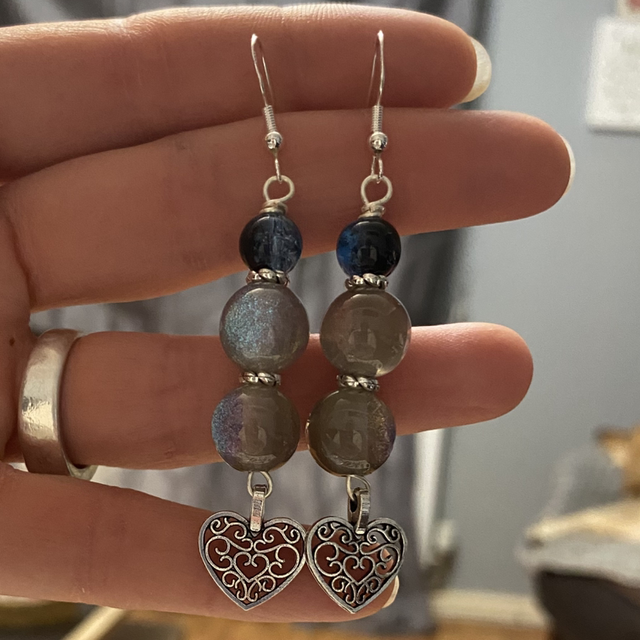 Galaxy style bead earrings 