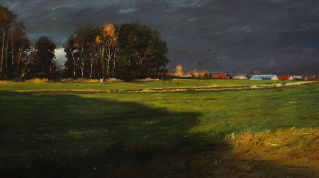 Stoczek, 50x90 olej płótno 2025 oprawiony