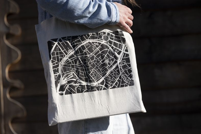 Tote bag cartographique – Plan de Strasbourg