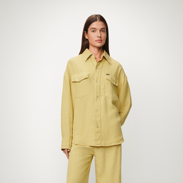 Lois Jeans Mia Shirt Aged Heavy Linen Golden Haze