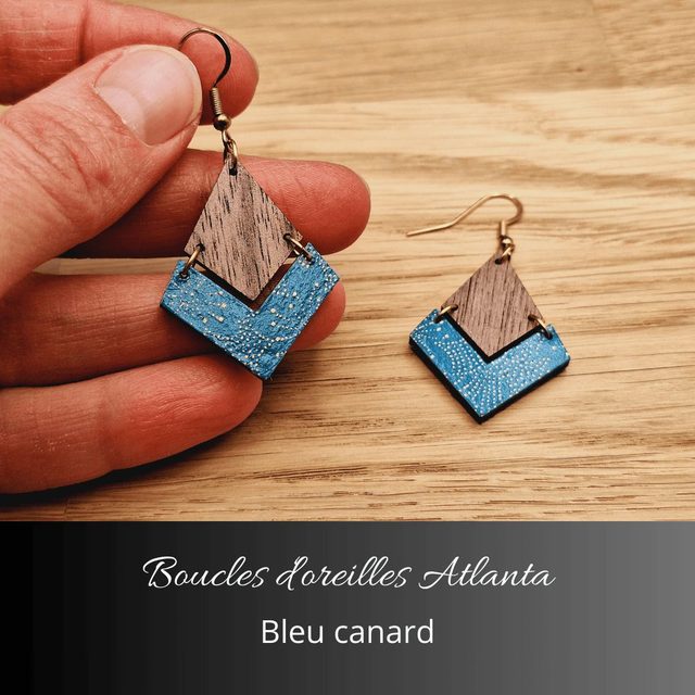 Boucles d'oreilles Atlanta - Bleu canard